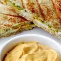 Aloo Chutney · Sandwich layered with potato masala and cheese and mint chutney.