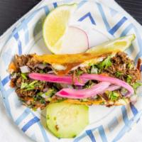 Quesitacos · Corn tortilla, cheese, beef Birria, cilantro, red onion.


*our birria is made with beef, if...