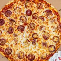 Ny Style Pepperoni Pizza · Traditional homemade red sauce topped with fresh Mozzarella cheese and beef pepperoni
