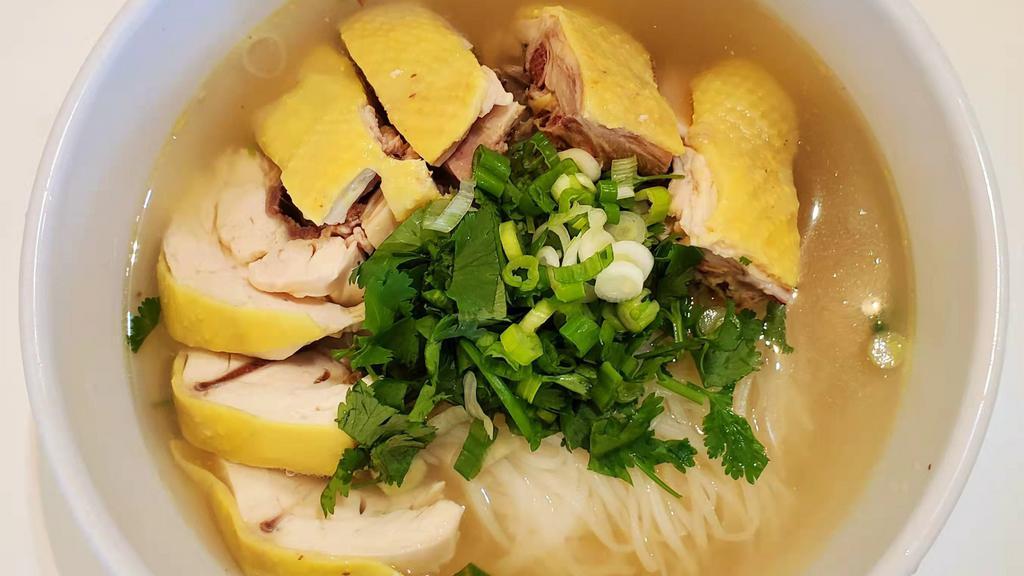 #1 Chicken Pho · Chicken Bone in Meat, Pho Rice Noodles  in Chicken Soup
