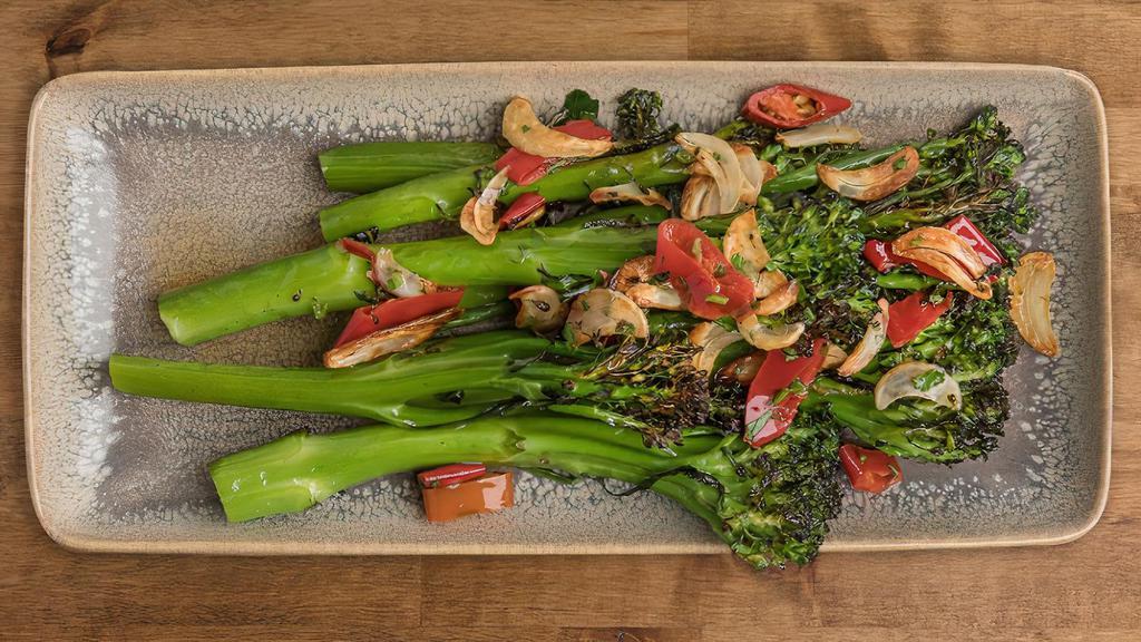 BROCCOLINI · broccolini roasted with garlic, olive oil, and pepperoncini
