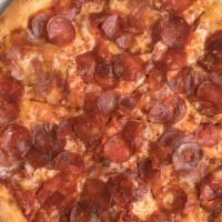 HOT SALAMI · marinara sauce, provolone cheese, spicy coppy and hot salami with diavaliccio drizzle (calab...