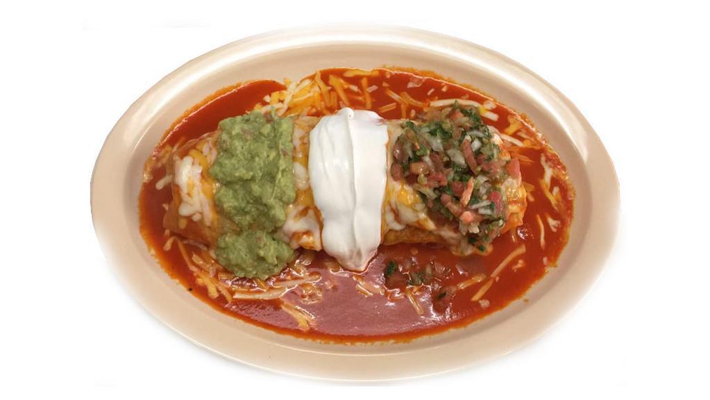 Wet Burrito · Choice of meat rice, beans. Topped with choice of red or green enchilada sauce. Melted cheese and pico de gallo.


*Consuming raw or undercooked food such as fish or shrimp ceviche may increase your chance for foodborne illness.