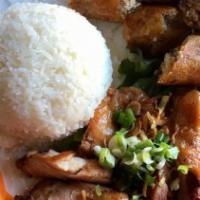 16 - Five Spice Chicken and Imperial Roll with Rice - 五香雞春卷飯 - Cơm Gà Ngũ Vị Hương & Chả Giò · 