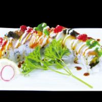 Rainbow Roll · In: Colifornia roll; out: assorted fish.