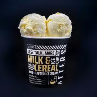 Milk & Cereal Pint · sweet milk ice cream blended with our famous Afters Flakes that are buttered and caramelized