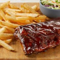 Half Rack Of Fridays Big Ribs Apple Butter Bbq · Half-Rack of double-basted pork ribs basted in Apple Butter BBQ served with seasoned fries &...