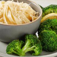 Kid'S Buttered Pasta · Fettuccine pasta with choice of butter and Parmesan-Romano or tomato marinara sauce. Served ...