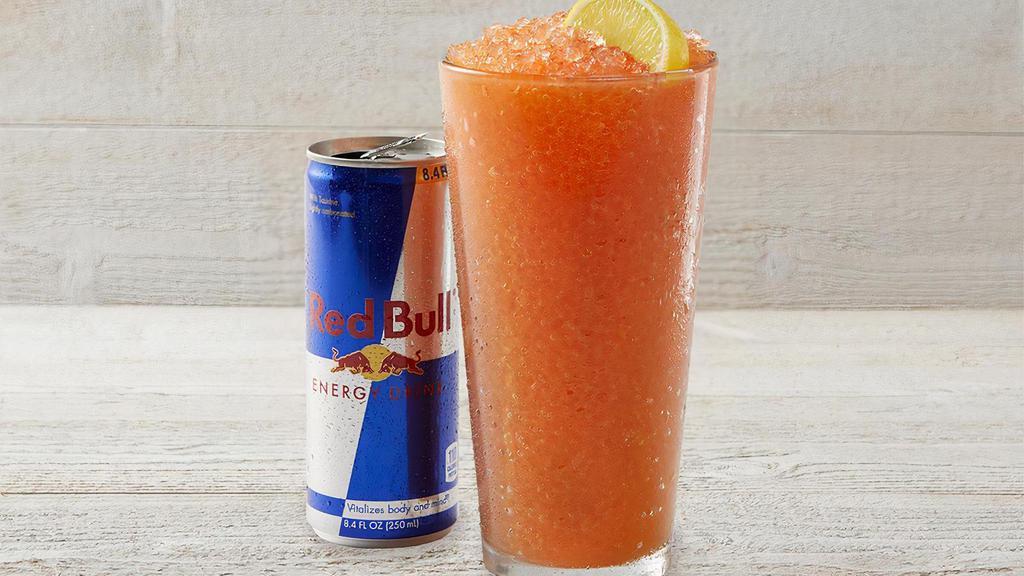 Red Bull Passion Slush · Passion fruit, guava, your choice of Red Bull.