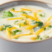 White Cheddar Broccoli Cheese Soup · A creamy blend of white cheddar cheeses with broccoli.