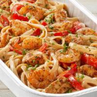 Cajun Shrimp & Chicken Pasta Party Tray · Sauteed shrimp, chicken, red bell peppers, spicy Cajun Alfredo sauce, Parmesan-Romano and fe...