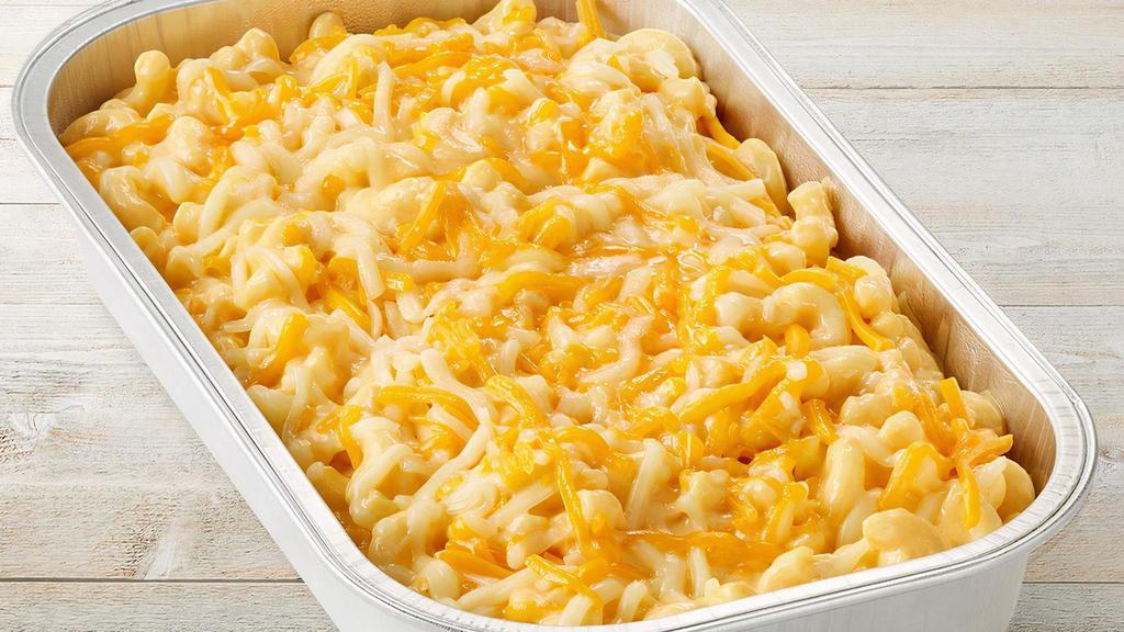 Macaroni & Cheese Party Tray · Classic macaroni in creamy cheese sauce and topped with melted sharp cheddar. Serves 2-3.