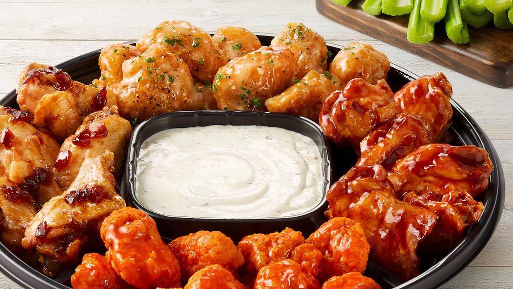 Wings Combo Platter - Small · Traditional wings & Boneless wings with your choice of sauce. <p class=