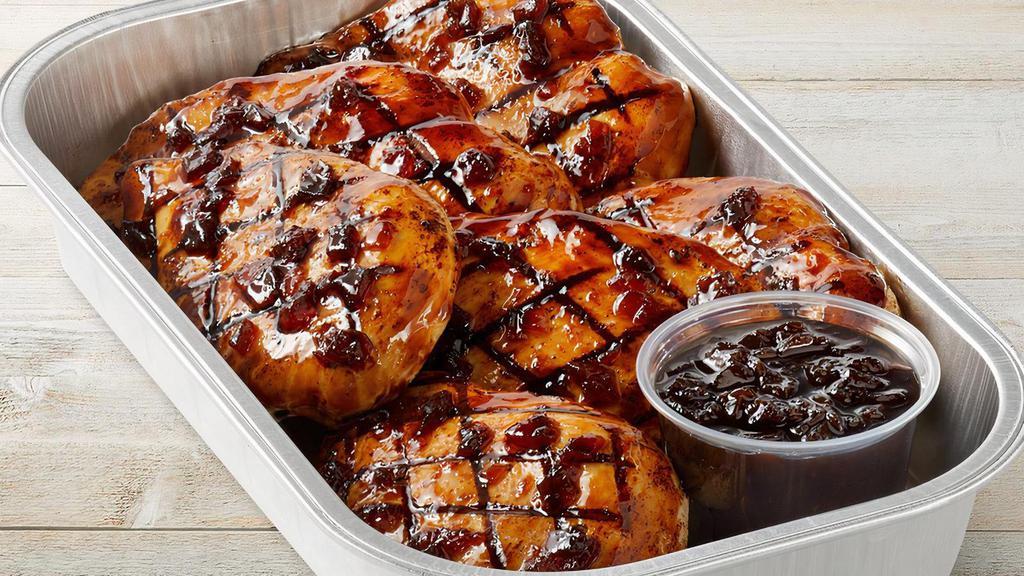 Whiskey-Glazed Grilled Chicken Party Tray · Grilled hickory-smoked sea salt chicken topped with our Signature Whiskey-Glaze.