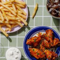 5 Pc Combo · 5 boneless or bone-in wings, fries and a 32oz drink