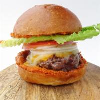 Red Pepper Dip Burger · A juicy burger made from a unique blend of premium cuts of chuck & brisket with melted chedd...