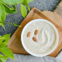 Almond (Bitchin) Dip · Homemade almond dip with garlic, lemon and secret spices. Contains nuts! (Gluten-free. Vegan.)