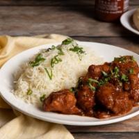 Gobi Manchurian · Spicy. Mirchi’s favorite, veggie. Cauliflower battered, fried, and stir fried in a sweet and...