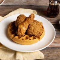 Chicken & Waffle · Mirchi’s favorite. Mirchi’s fried chicken served on top of a crisp Belgium waffle. Served wi...