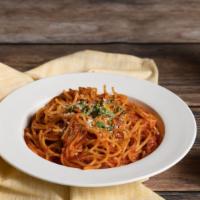 Spaghetti · With a choice of marinara or cream sauce.