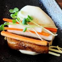 Hoshi Bun · Japanese steamed bun filled with Kurobuta Pork Belly Kakuni, Namasu (daikon & carrot pickle)...