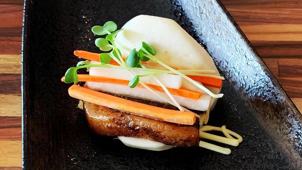 Hoshi Bun · Japanese steamed bun filled with Kurobuta Pork Belly Kakuni, Namasu (daikon & carrot pickle), mayonnaise .