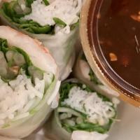 House Fresh Spring Rolls · Hand rolled rice wrapper with rice noodles, bean sprouts, lettuce, carrots and mint served w...