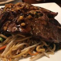 Grilled Short Ribs · Served over egg noodles, bean sprouts, broccoli, bok choy and carrots.