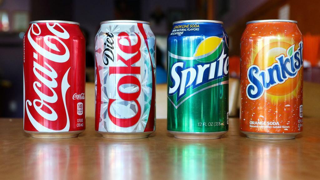 Soda · Coke, sprite, diet coke, ginger ale, orange Sunkist