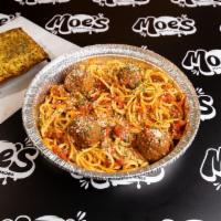 Spaghetti with Meatballs · Marinara sauce, pasta, and meatballs. Served with garlic bread and butter.