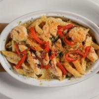 Penne Rustica · roasted chicken, shrimp, prosciutto, rosemary cream, parmesan
