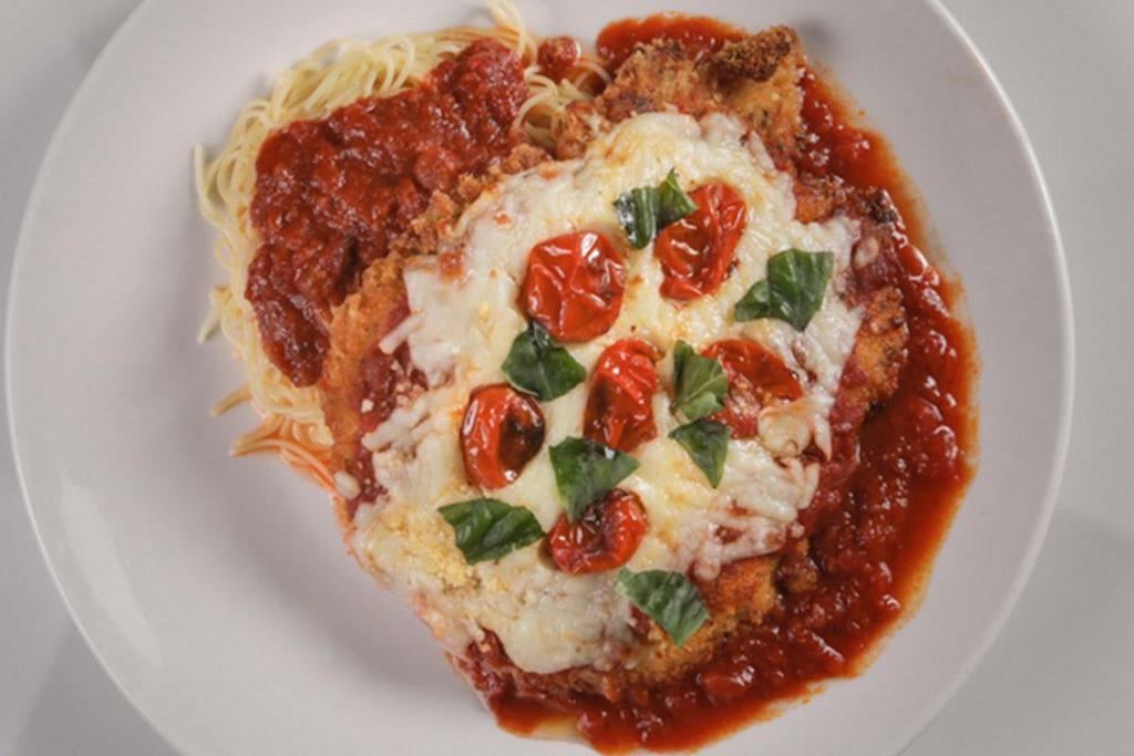 Chicken Parmesan · hand-breaded milanese-style chicken breast, imported pomodorina, mozzarella, capellini