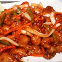 Mandarin Beef · Hot and spicy. A chunk of tenderloin beef marinated and deep fried then sauteed with chef's ...