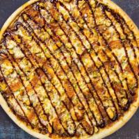 Grilled Chicken Pizza · Grilled chicken breast, red onions, and cilantro, with six naturally aged California cheeses...