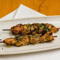 SOUVLAKIA · two grilled 4oz Sonoma chicken skewers
