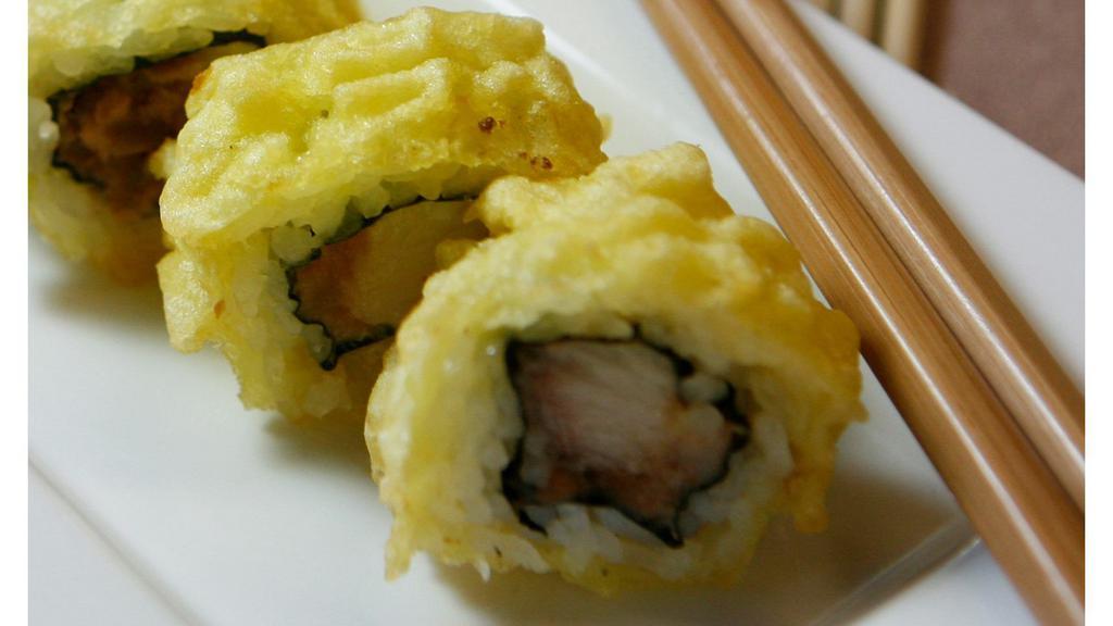 4. Hungry Roll · Deep fried roll with spicy tuna and yellowtail.