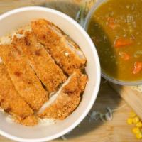 Chicken katsu Curry rice    · Deep fried chicken fillet with curry.