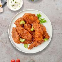 Hot Flames Wings · Fresh chicken wings fried until golden brown, and tossed in Nashville Hot Sauce. Served with...