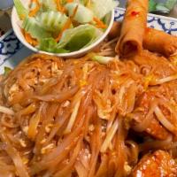 Pad Thai · Stir fried small rice noodles with egg, bean sprout, onion, and tofu in delicately flavored ...