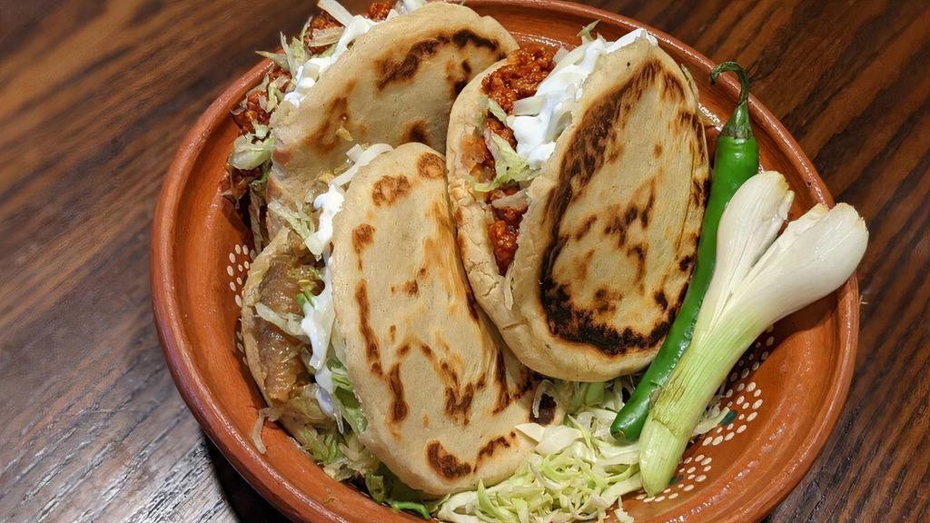 Gorditas · Corn masa dough cakes with
an open center ready to be
filled with your choice of meat.