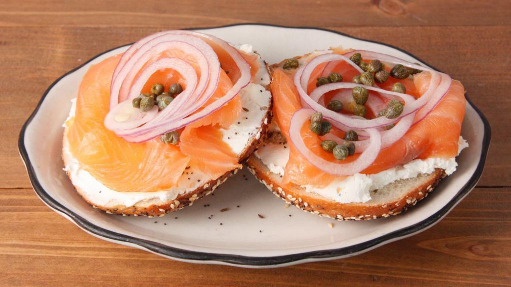 Classic Smoked Salmon · smoked salmon with capers, red onion & plain shmear