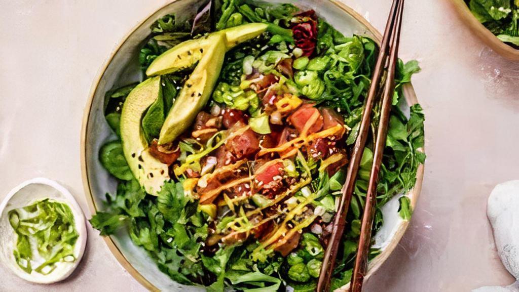 Build Your Own Poke Salad Bowl · Choose your base, protein, mix-ins, and toppings.
