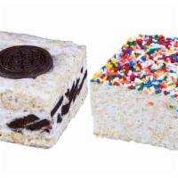 Crispy Cake  · Giant marshmallow rice crispy cake in a variety of flavors.