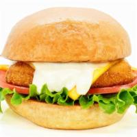 Fish Fillet Burger · Deep-Fried Fish Fillet, American Cheese, Lettuce, Tomato, and Special House Mayo