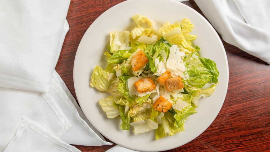 Caesar Salad (Full) · Romaine salad heart with homemade Caesar dressing (made with raw eggs).
