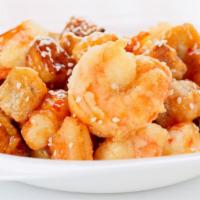 Sweet and Sour Shrimp · A perfect balance of sweet and sour sauce drenched over fresh shrimp.