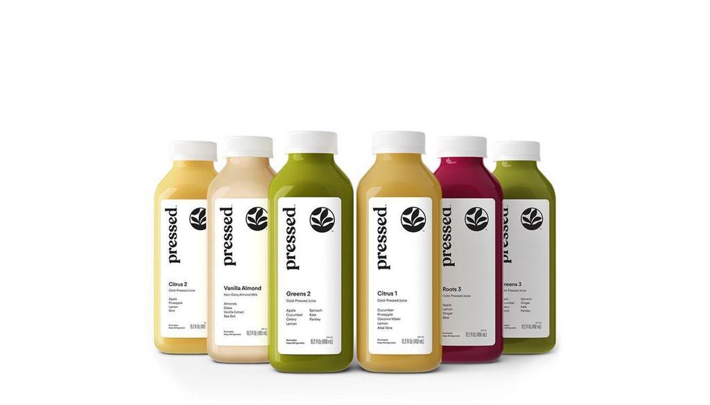 Cleanse 2 | Customer Favorite Juice Cleanse · This is our most popular cleanse & perfect for those who want to balance great-tasting juices with high efficiency. Upon waking, drink your first juice, and drink your next juice in order every two hours thereafter. This bundle includes: Greens 2, Citrus 2, Greens 3, Roots 3, Citrus 1, Vanilla Almond.