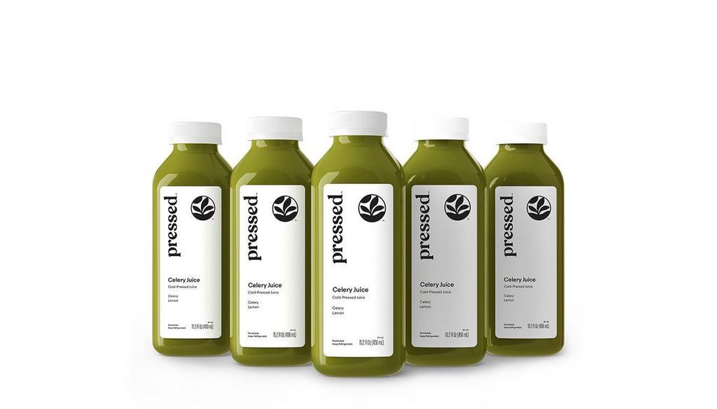 5 Celery Juices · Make this a part of your daily routine with our 5 juice bundle. Packed with 15 vitamins and minerals, celery juice aids in digestion, detoxification and calming inflammation! Add it to part of your feel (really) good daily routine and drink everyday on an empty stomach for maximum benefits.