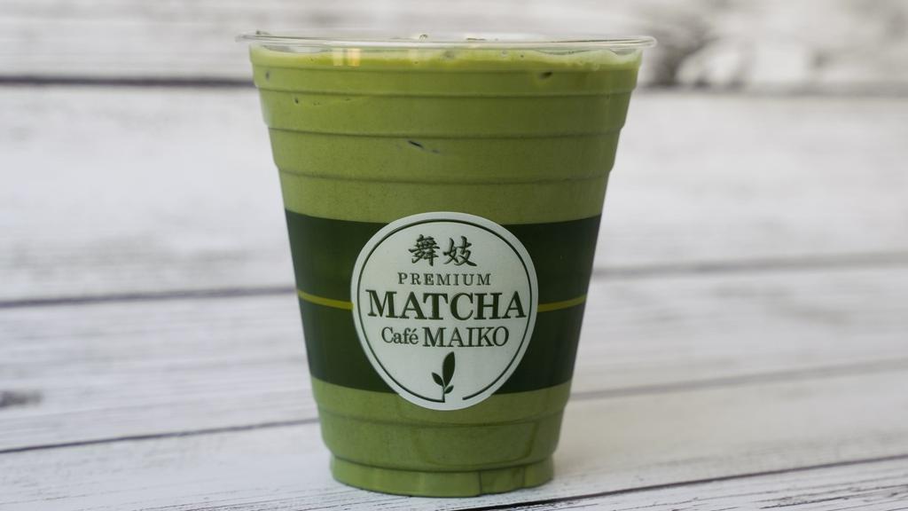 Matcha Coffee Latte · Our famous matcha latte with a shot of concentrated black dripped coffee.
