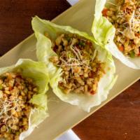 Rolling Lettuce Chicken · Includes four cups.
